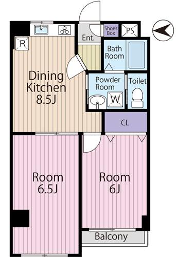 Floor plan. 2DK, Price 28.8 million yen, Occupied area 49.03 sq m , Balcony area 2.9 sq m