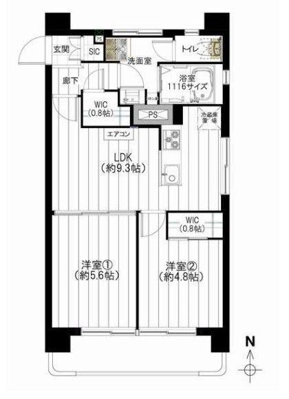 Floor plan. 2LDK, Price 22,900,000 yen, Footprint 47.7 sq m , Balcony area 4.7 sq m of Mato