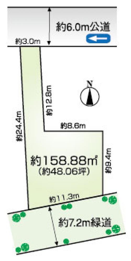 Compartment figure. Land price 88 million yen, Land area 158.88 sq m