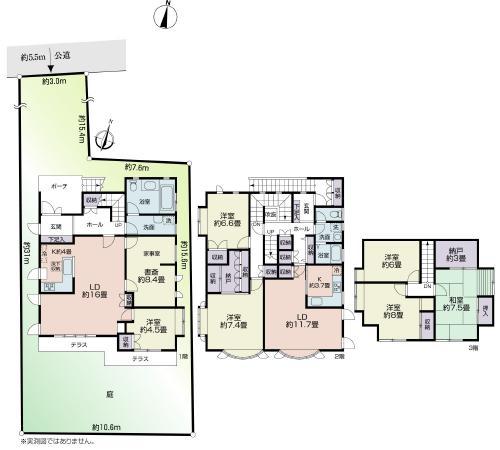 Floor plan. 149 million yen, 6LLDDKK + 3S (storeroom), Land area 211.63 sq m , Building area 213.58 sq m each floor floor plan