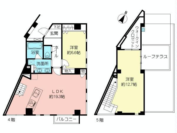 Floor plan. 2LDK, Price 79,800,000 yen, Occupied area 97.64 sq m , Balcony area 34.47 sq m