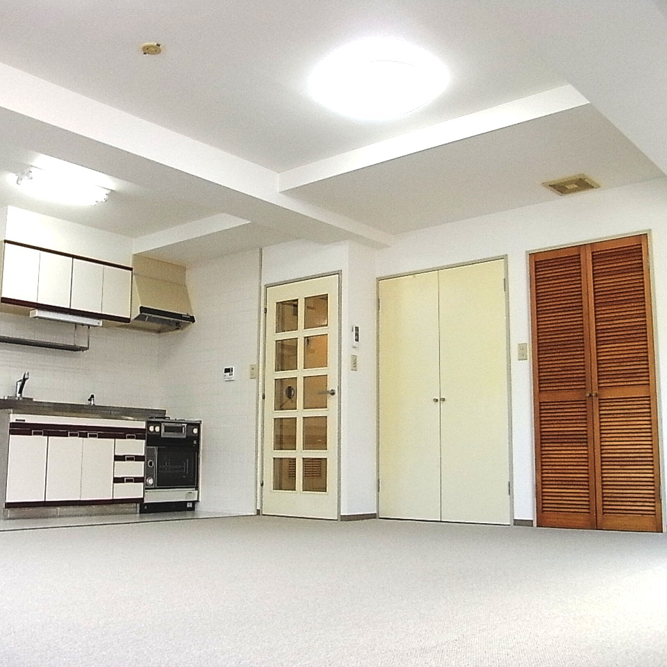Living and room. Kitchen & living entrance door