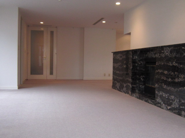Living and room. A living-dining with a fireplace