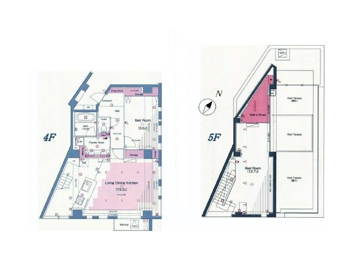 Floor plan. 2LDK, Price 79,800,000 yen, Occupied area 97.64 sq m , Balcony area 37.17 sq m