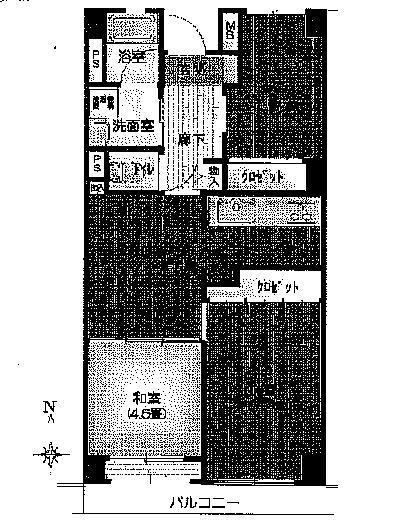 Floor plan. 3DK, Price 34,800,000 yen, Footprint 54.8 sq m , Balcony area 5.83 sq m