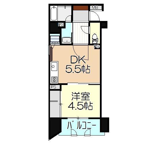 Floor plan. 1DK, Price 21,800,000 yen, Occupied area 25.85 sq m , Balcony area 3.9 sq m
