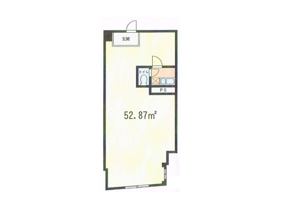 Floor plan. 1K, Price 24,800,000 yen, Occupied area 52.87 sq m