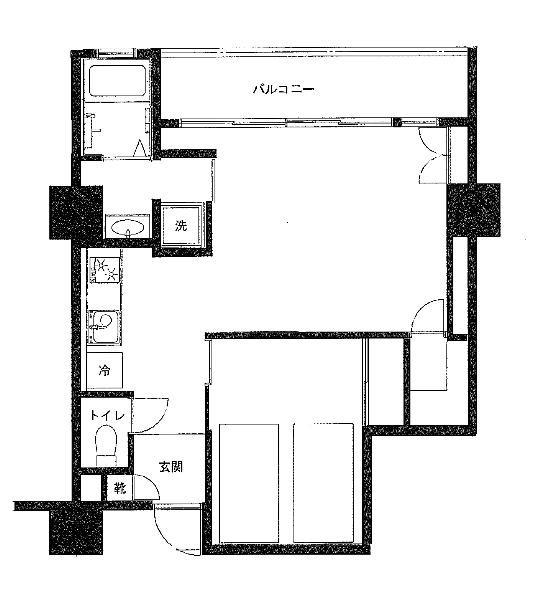 Floor plan. 1LDK, Price 28.5 million yen, Occupied area 46.46 sq m , Balcony area 3.5 sq m