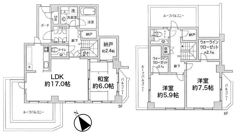 Floor plan. 3LDK + S (storeroom), Price 79,800,000 yen, Footprint 102.67 sq m , Balcony area 4.54 sq m