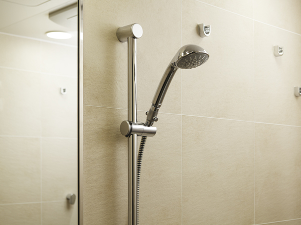 Bathing-wash room.  [shower head] Adopted Grohe Co. shower head. With massage function using the water pressure, Heals tired of the day. Also, It established the slide bar that you can adjust the height.