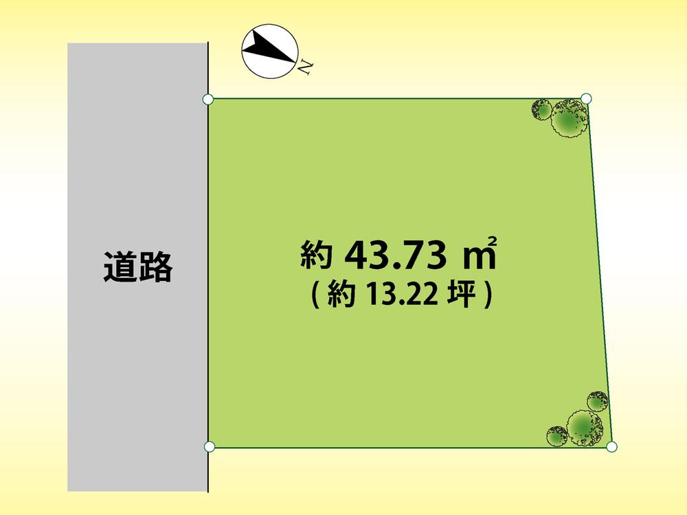 Compartment figure. Land price 56,800,000 yen, Land area 43.73 sq m