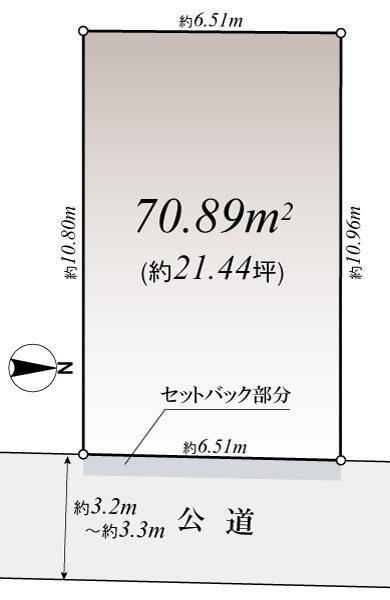 Compartment figure. Land price 65,800,000 yen, Land area 70.89 sq m