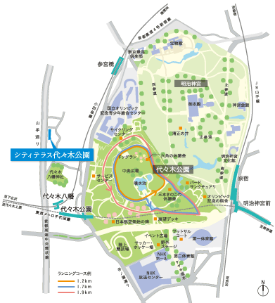 Surrounding environment. Within the Yoyogi Park, Dog run ・ There is also such as cycling course, You can enjoy the holiday with family. Also, In spring, Including the Yoshino cherry tree, Guests can enjoy a variety of cherry tree. Also, Ya popular flea market crowded with a lot of people, Event is jostling throughout the year such as the Festival of Asian countries. (Yoyogi Park conceptual diagram)