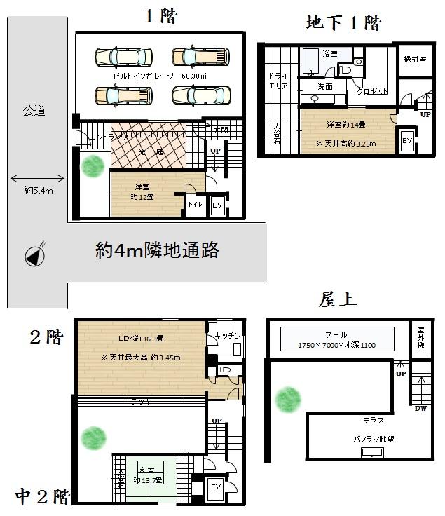Floor plan. 300 million 68 million yen, 3LDK, Land area 196.45 sq m , Building area 280.1 sq m