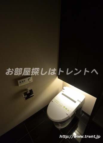 Toilet. The room is a photograph of the same building 1K type.