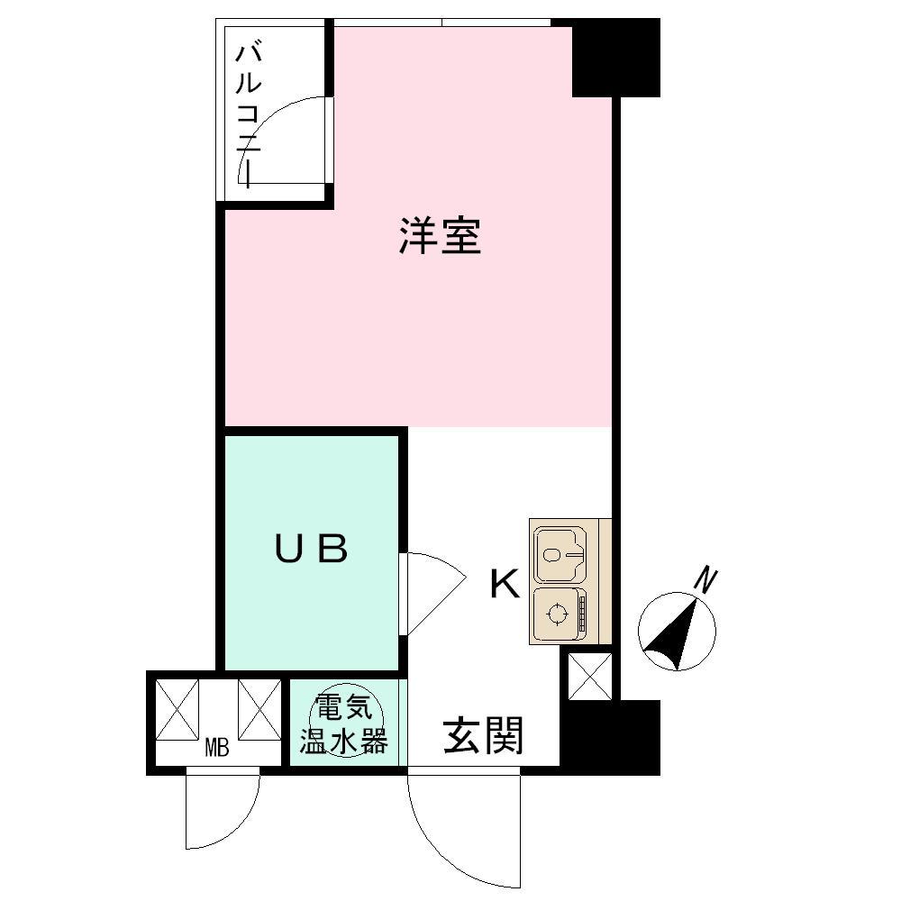 Floor plan. Price 9.8 million yen, Occupied area 14.35 sq m , Balcony area 1.07 sq m
