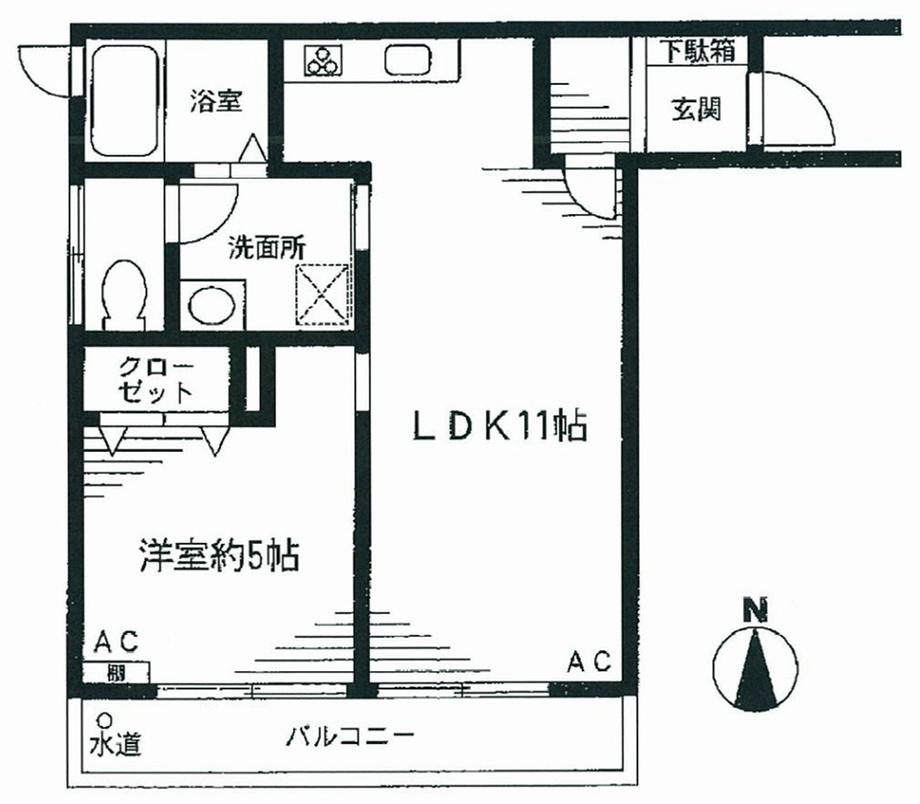 Floor plan. 1LDK, Price 13.8 million yen, Occupied area 33.33 sq m , Balcony area 4.18 sq m