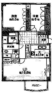Floor plan. 2LDK, Price 87,500,000 yen, Occupied area 87.72 sq m , Balcony area 5.33 sq m