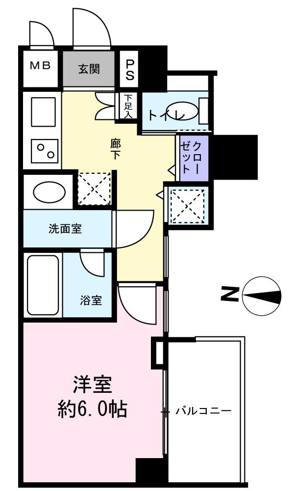 Floor plan. Price 19 million yen, Occupied area 26.78 sq m , Balcony area 4.16 sq m