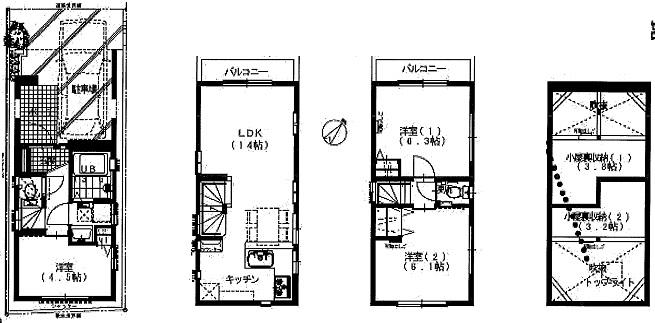 Floor plan. 52,800,000 yen, 3LDK, Land area 41.03 sq m , Building area 71.88 sq m