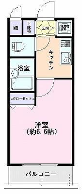 Floor plan. 1K, Price 21,800,000 yen, Occupied area 21.08 sq m , Balcony area 3.12 sq m