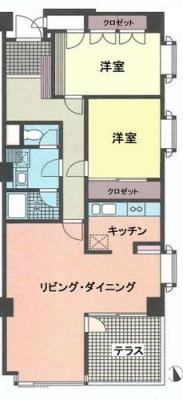 Floor plan. 2LDK, Price 51,800,000 yen, Occupied area 88.02 sq m , Balcony area 8.7 sq m Sangubashi Peashiti