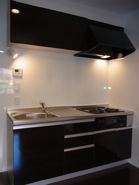 Kitchen. Firmly balanced system kitchen space to put the cutting board