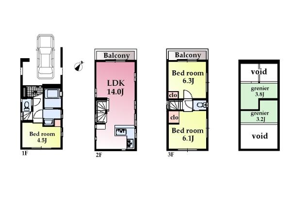 Floor plan. 52,800,000 yen, 2LDK + S (storeroom), Land area 41.03 sq m , Building area 71.88 sq m