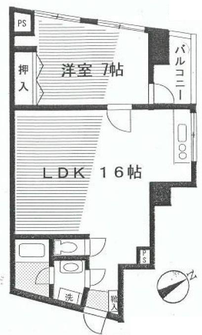 Floor plan. 1LDK, Price 25,800,000 yen, Occupied area 45.41 sq m