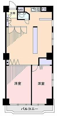 Floor plan. 2LDK, Price 49,800,000 yen, Occupied area 70.16 sq m , Balcony area 7.22 sq m