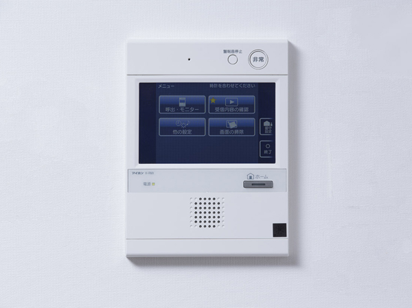 Security.  [Intercom with color monitor] Unlocking the auto-lock after confirming the visitor who is in the entrance at the color image and audio. It has adopted a hands-free type with no handset. (Same specifications)