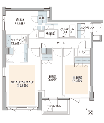 Floor: 3LDK + WIC, the occupied area: 83.27 sq m