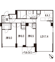 Floor: 3LDK + WIC, the occupied area: 96.35 sq m
