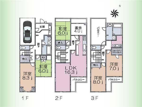 Floor plan. 89,800,000 yen, 6LDK, Land area 122.86 sq m , Building area 186.92 sq m floor plan