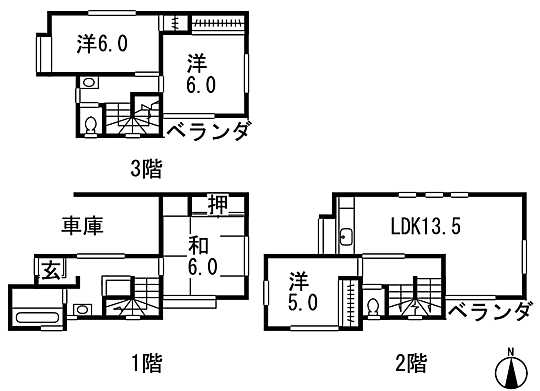 Floor plan. 67,800,000 yen, 4LDK, Land area 57.84 sq m , Building area 105.41 sq m
