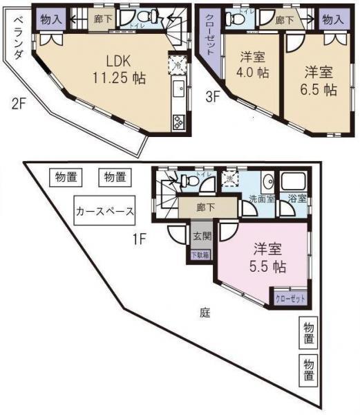 Floor plan. 51,800,000 yen, 3LDK, Land area 85.65 sq m , Building area 70.61 sq m