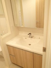 Washroom. Convenient independent wash basin in there storage space
