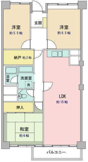 Floor plan. 3LDK, Price 54,800,000 yen, Occupied area 85.32 sq m , Balcony area 9.66 sq m floor plan