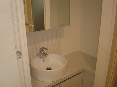 Washroom. Stylish independent basin
