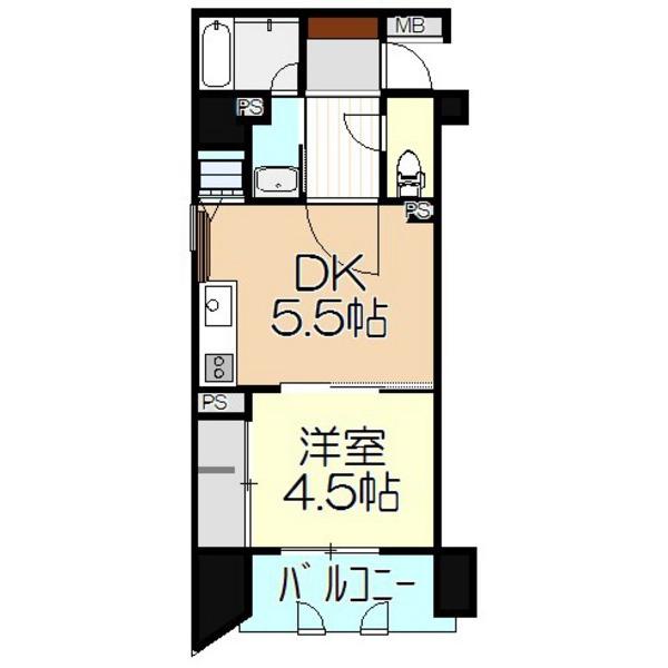 Floor plan. 1DK, Price 21,800,000 yen, Occupied area 25.85 sq m , Balcony area 3.9 sq m