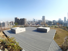 Building appearance. Also it will be looking at Yoyogi Park from the rooftop terrace