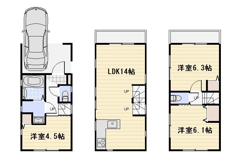 Floor plan. 52,800,000 yen, 3LDK, Land area 41.03 sq m , Building area 71.88 sq m Floor