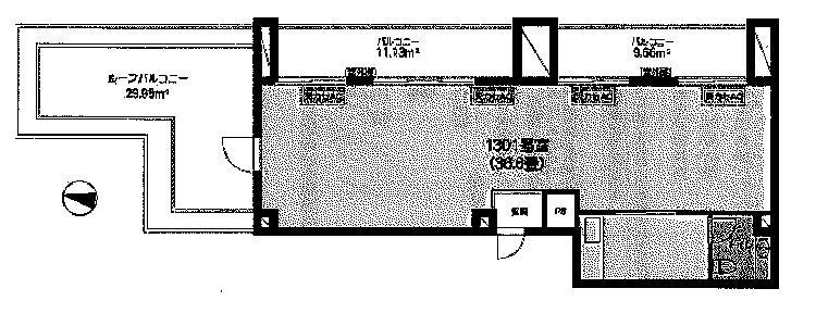Floor plan. 1K, Price 48 million yen, Footprint 69.3 sq m , Balcony area 20.79 sq m