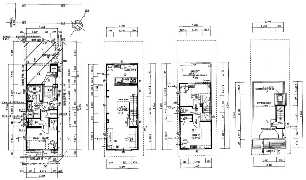 Floor plan. 59,800,000 yen, 3LDK, Land area 52.29 sq m , Between the building area 89.77 sq m dimension filled floor plan