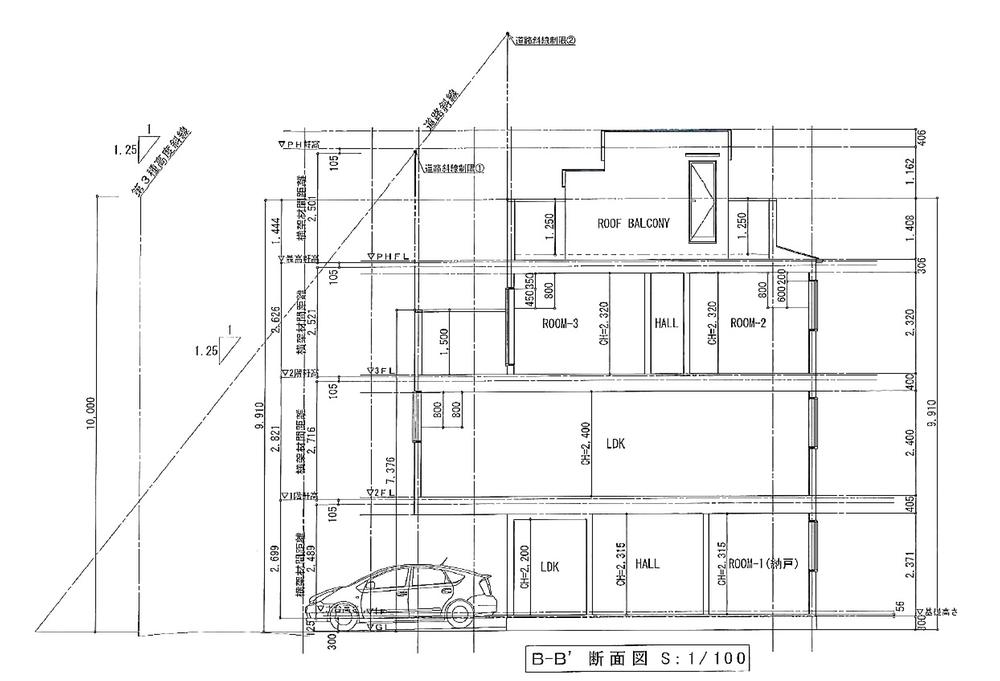 Floor plan. 59,800,000 yen, 3LDK, Land area 52.29 sq m , Cross-sectional view of a building area of 89.77 sq m dimension containing