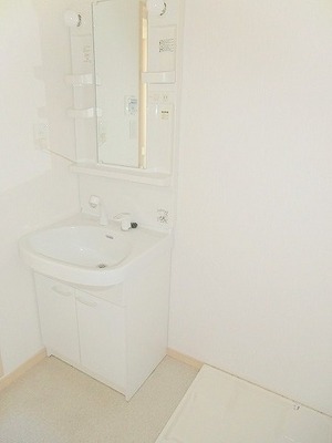 Washroom. Popular independent wash basin and washing machine yard