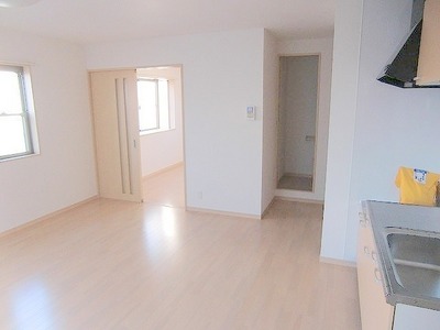 Living and room. Bright sunshine drenched from window