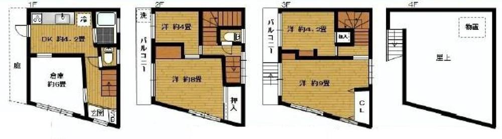 Floor plan. 39,800,000 yen, 4DK, Land area 46.28 sq m , Building area 88.71 sq m