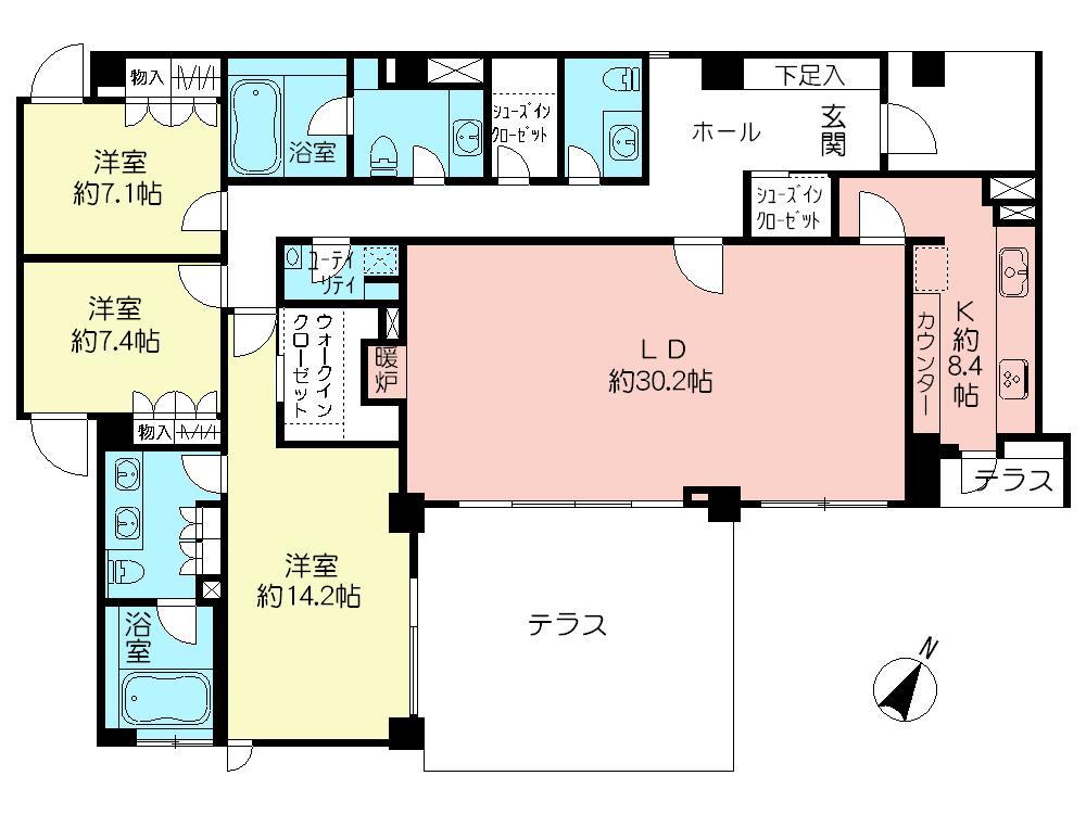 Floor plan. 3LDK, Price 200 million 48 million yen, Footprint 181.61 sq m