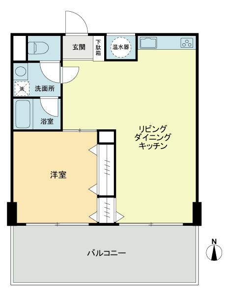 Floor plan. 1LDK, Price 31.5 million yen, Occupied area 47.54 sq m , Balcony area 16.25 sq m Floor